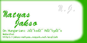 matyas jakso business card